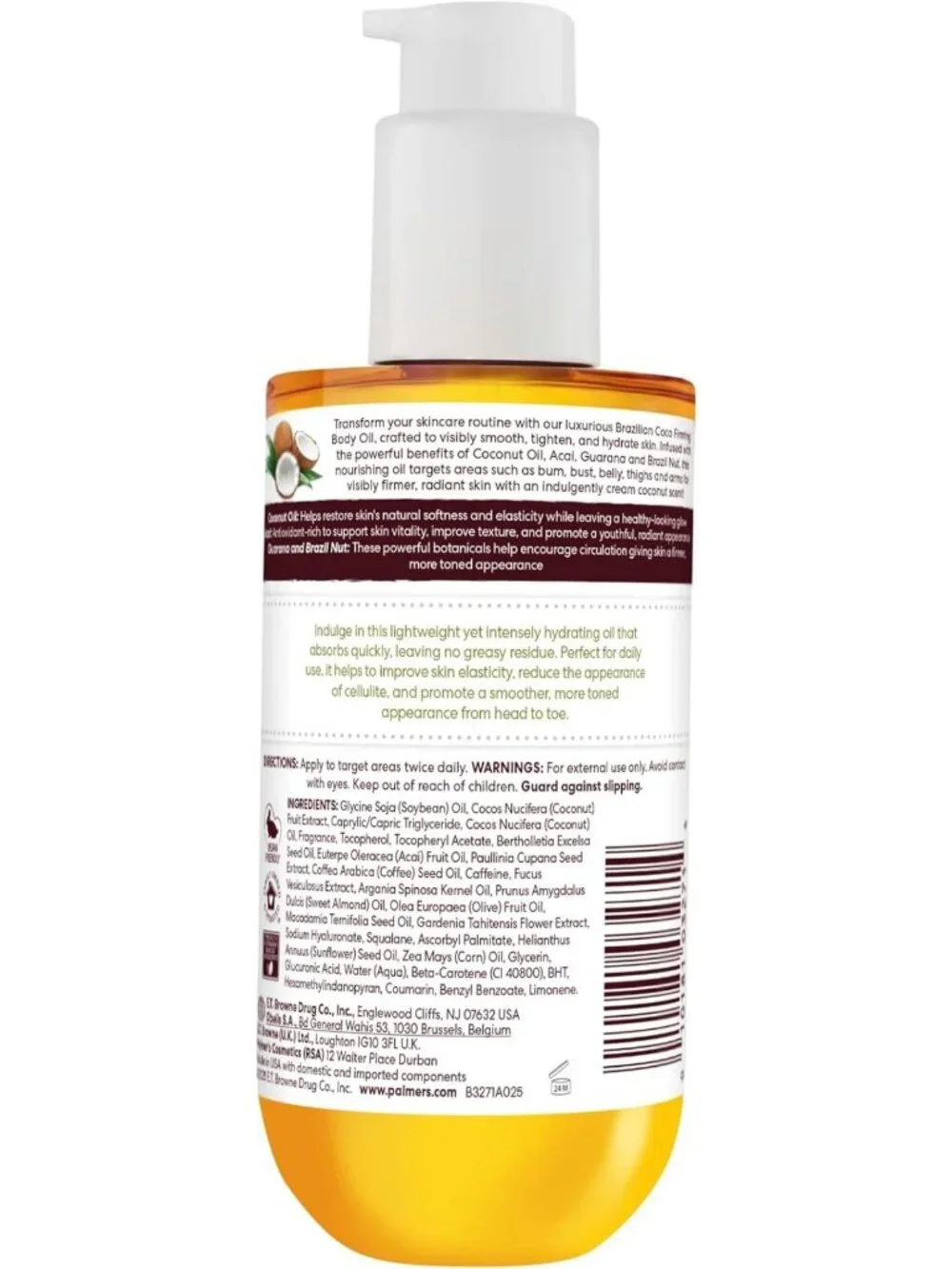 Cocoa Firming Body Oil with Coconut & Vitamin E | Skin Tightening, 48hr Moisture
